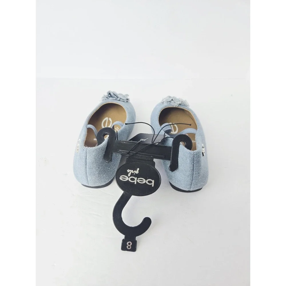 NEW Bebe Girls Toddler Shoes‎ Denim sz 8 Flats floral